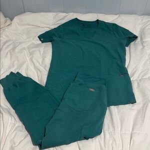 Figs Teal Scrub Set